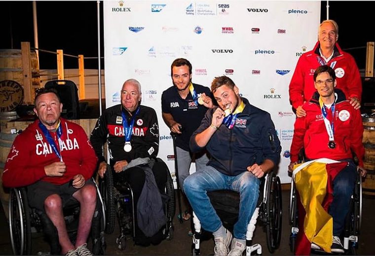 Los medallistas en la clase RS Venture del Campeonato del mundo de Vela Adaptada