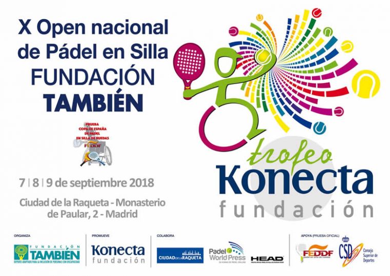Cartel del X Open Nacional Trofeo Fundación Konecta – Fundación También de Pádel en silla