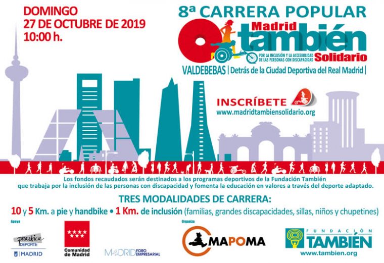 Cartel oficial de la 8ª Carrera Popular Madrid También Solidario