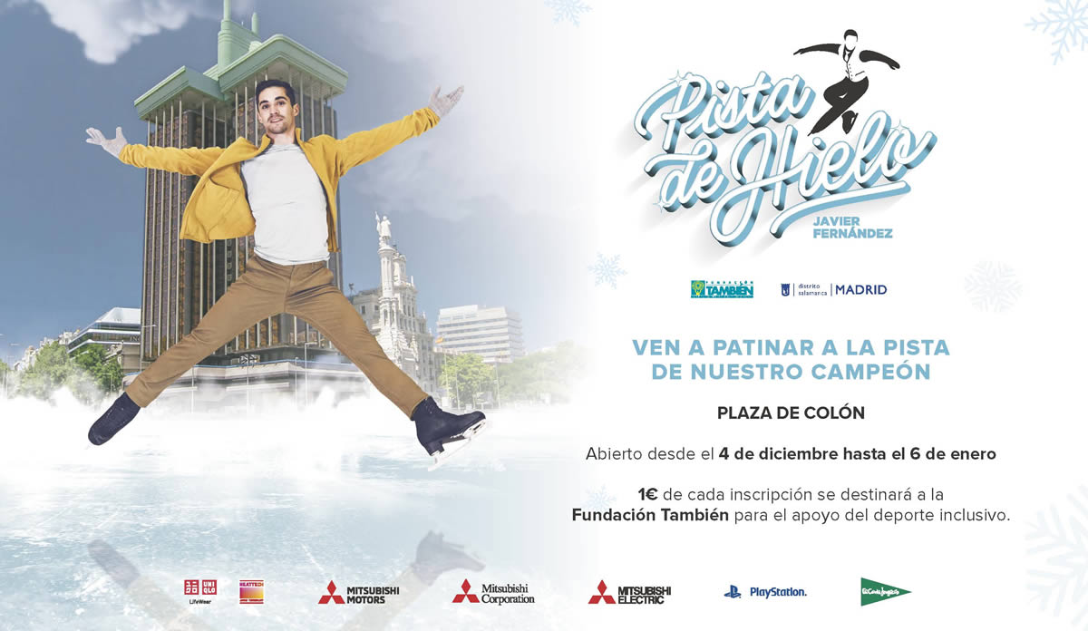 Jornada de patinaje inclusivo en la pista de hielo de la Plaza de Colón con Javier Fernández.