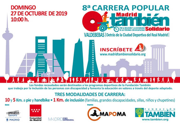 Cartel oficial 8ª Carrera Popular Madrid También Solidario